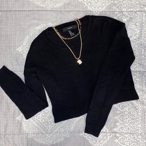Knit black crop top
